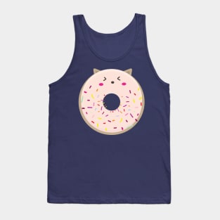 Pink Kawaii Donut Cat Tank Top